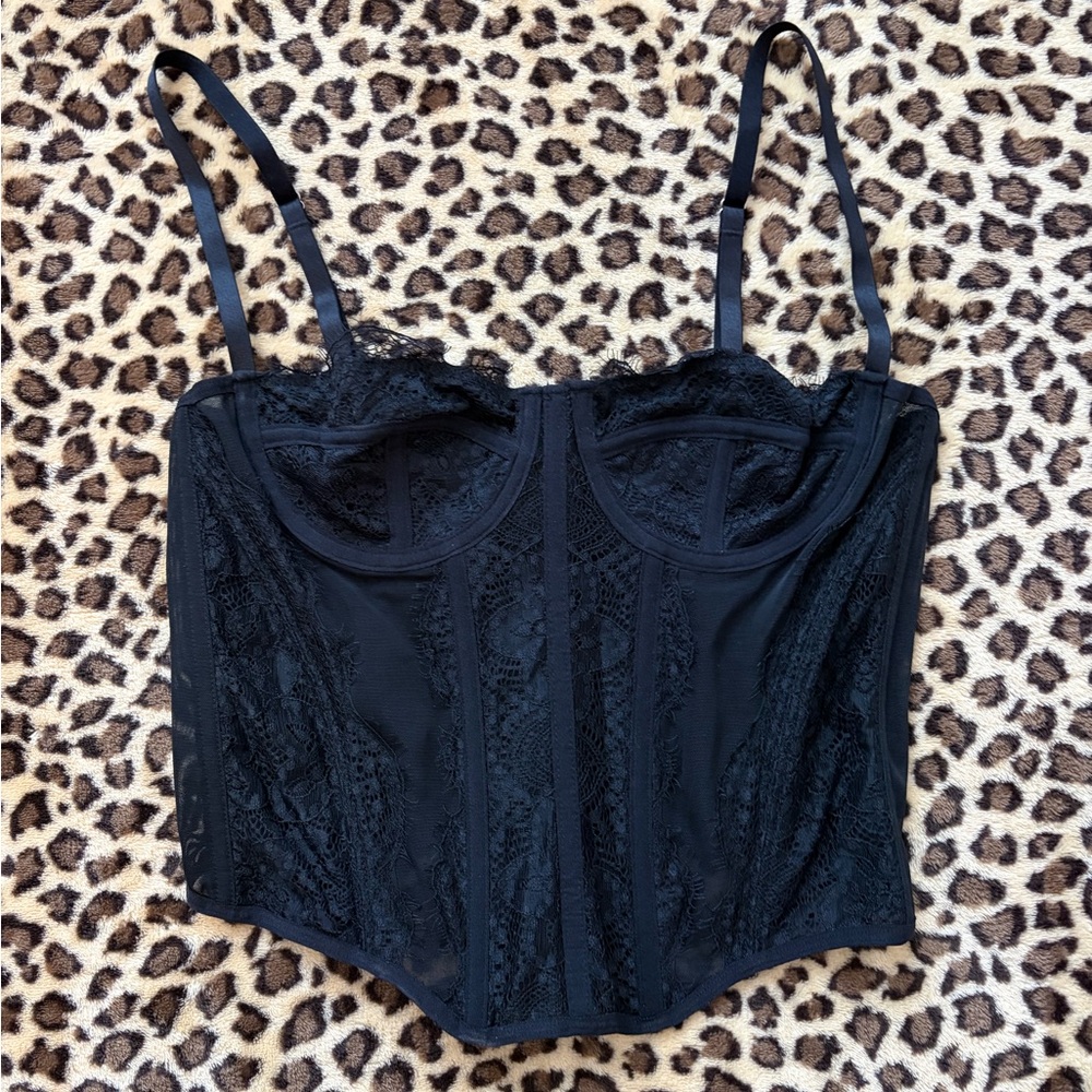 Amazon Black Lace Bustier Corset Top